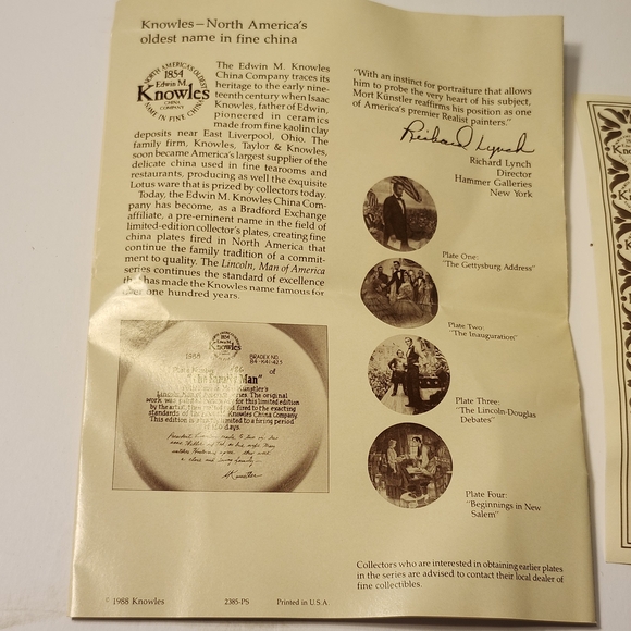 Knowles Decorative Plate "The Family Man" Collector Plate - COA - Picture 9 of 9